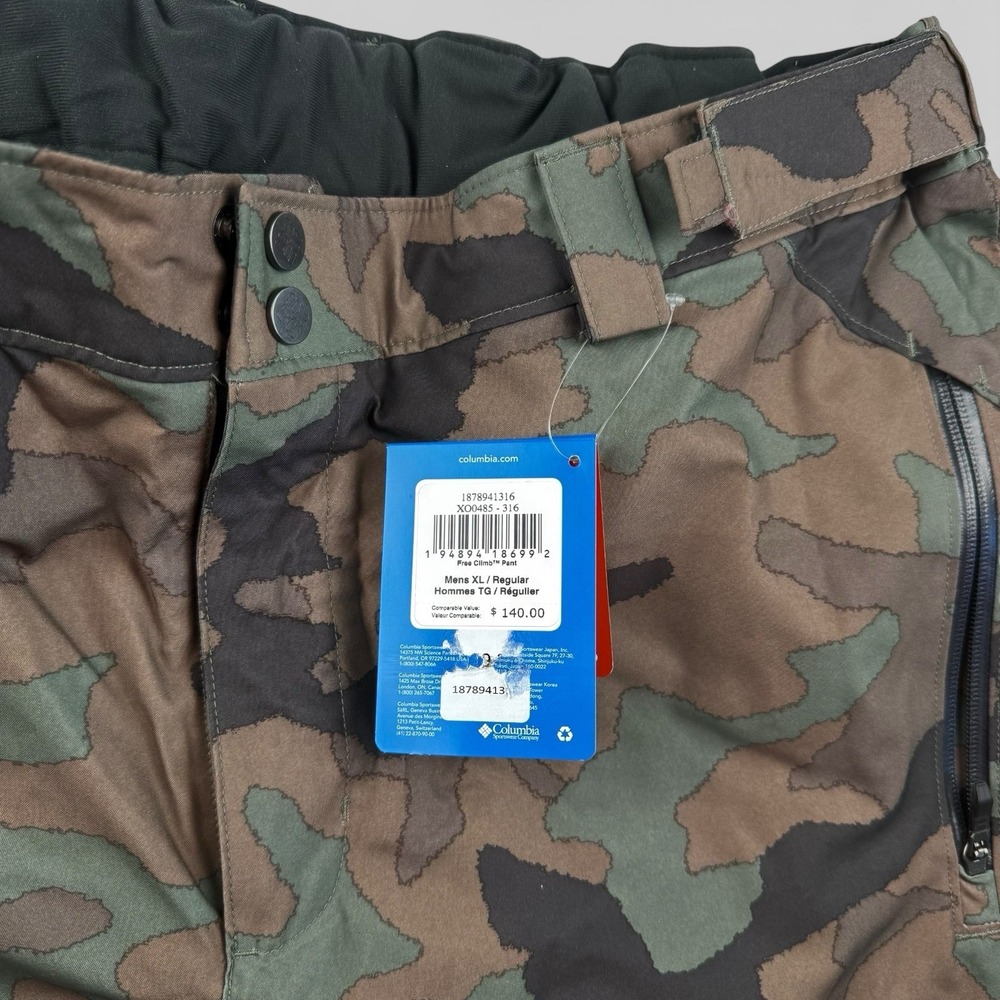 Men's Columbia Free Climb XL Camouflage Ski/Snowboard/Snow Pants Omni-Heat - Picture 4 of 10